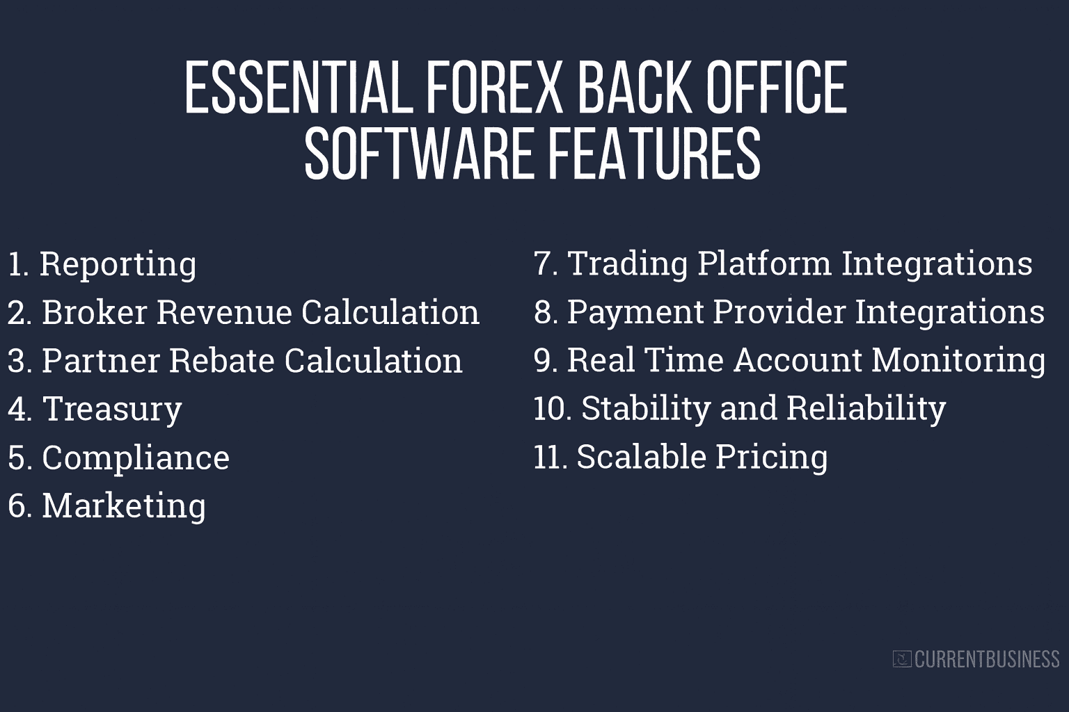 best forex back office